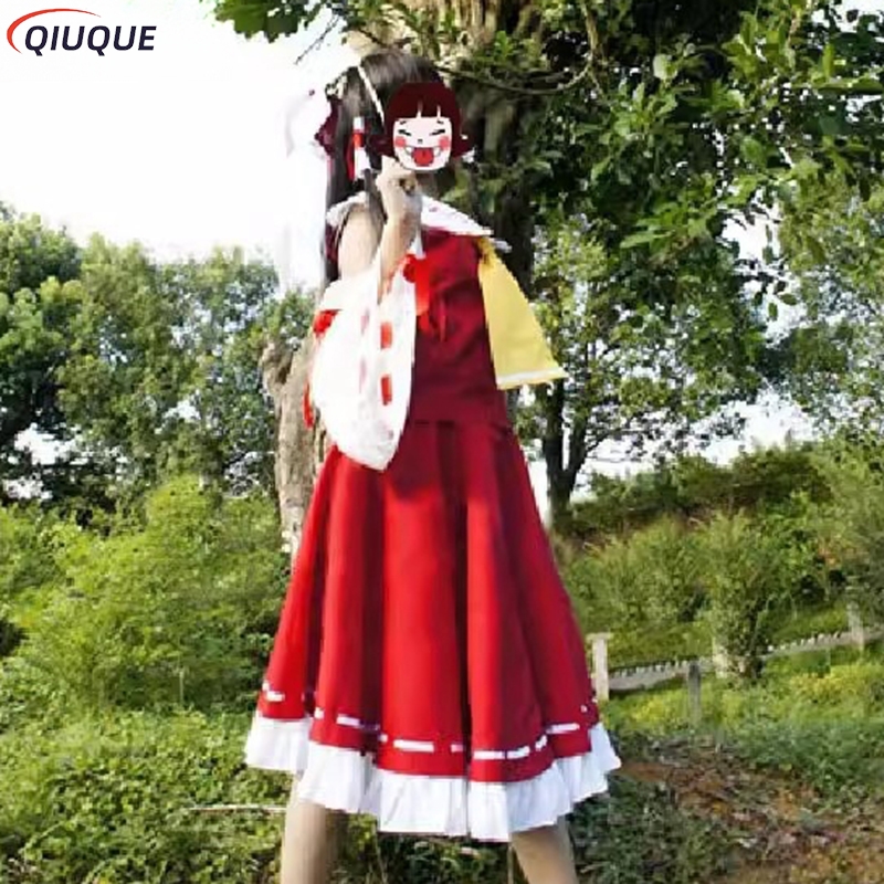 アニメ東方プロジェクトコスプレ博麗霊夢コスプレ衣装ウィッグ MikoFuku 女性制服ドレスフルセット衣装