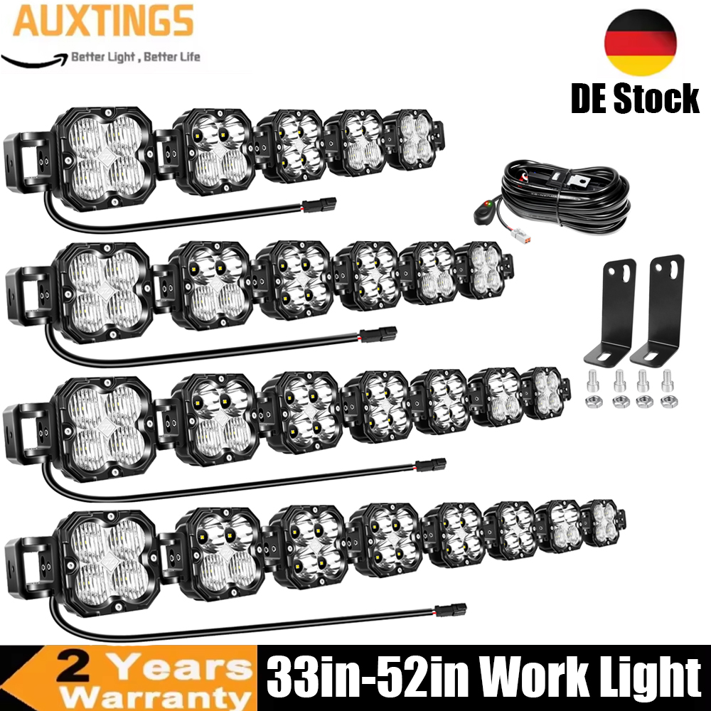 33インチ 39.5インチ 46インチ 52インチ 30W キューブ LED ワークライト スポットフラッドコンボビーム 5500K オフロードドライビングランプ 車 ATV UTV トラック オートバイ用