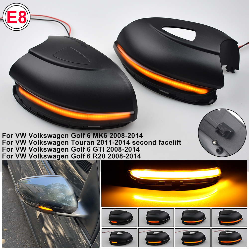 2 個フォルクスワーゲン VW ゴルフ 6 MK6 GTI R32 08-14 2 個車ダイナミック LED ターンシグナルライトバックミラーウインカーインジケーター