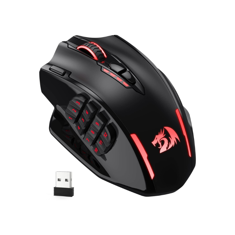 Redragon M913 ゲーミング 16000 DPI 有線 2.4Ghz ワイヤレス RGB 光学ゲーマー マウス 16 個のプログラム可能なボタン、黒/白マウス