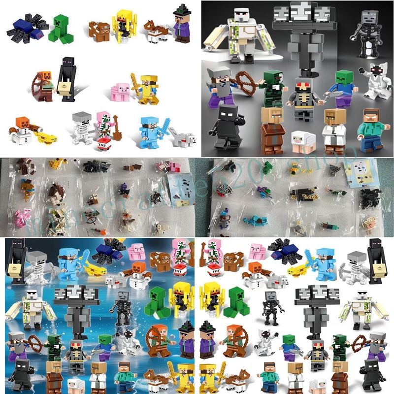16 個 XL03 13 個 XL04 Minecrafte 29 個クリーパー魔女ビルディングブロック MC 303 アクション人形私の世界スティーブ剣 DIY 組立玩具