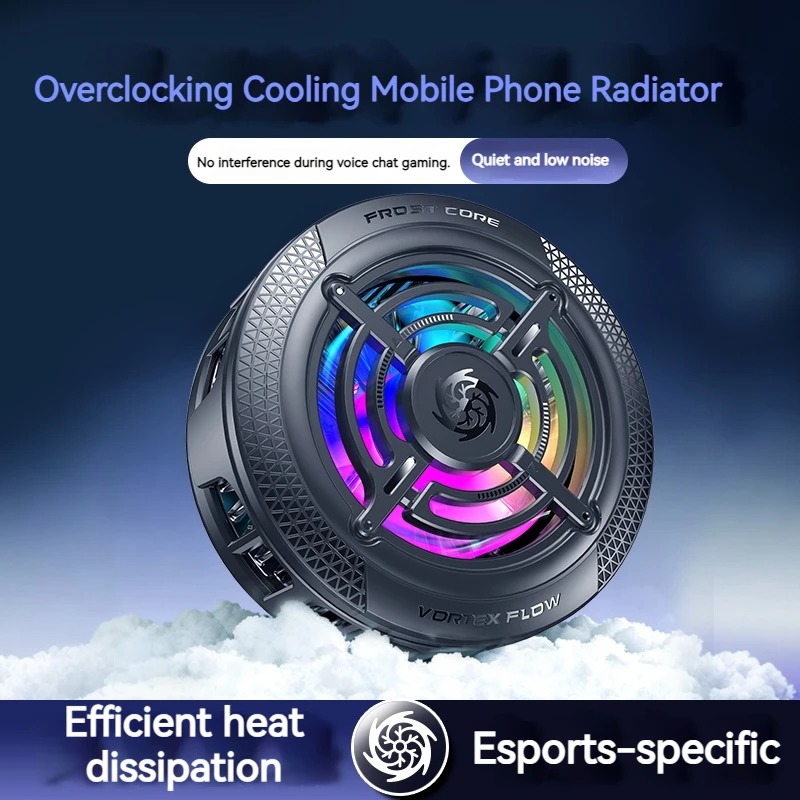 2IN1 ユニバーサルポータブル磁気クリップ半導体電話クーラー RGB 周囲光冷却ファン Iphone 17 サムスン S25 Xiaomi 用