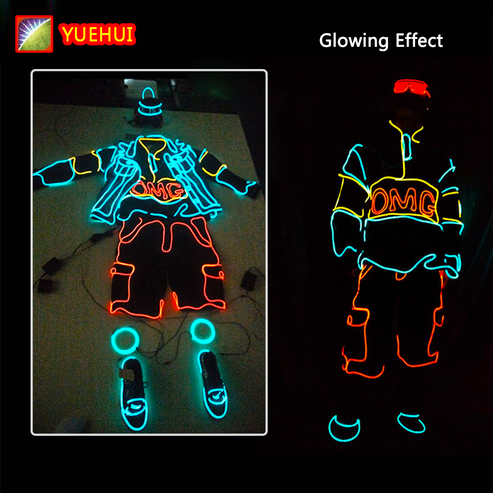 DIY Led ストリップライトギャングボーイストリップライトヒップホップバーダンスステージパフォーマンス衣装男性少年 DIY ストリップ照明