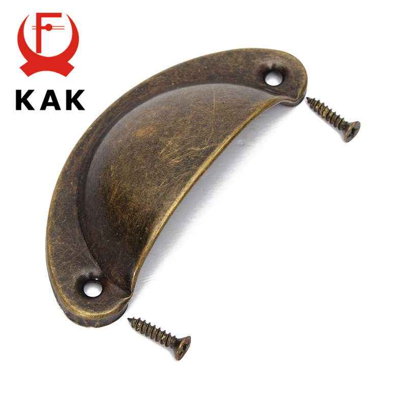 KAK 20 個レトロメタルキッチン引き出しキャビネットドアハンドルと家具ノブハードウェア食器棚アンティーク真鍮シェルプルハンドル