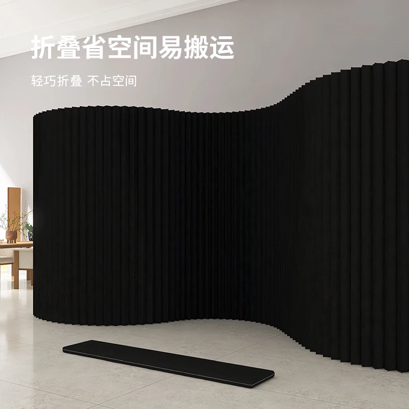 芸術的な紙折りたたみパーティションスクリーンポータブル二つ折り壁バッフルリビングルームオフィスポーチライブブロードキャストモバイル背景