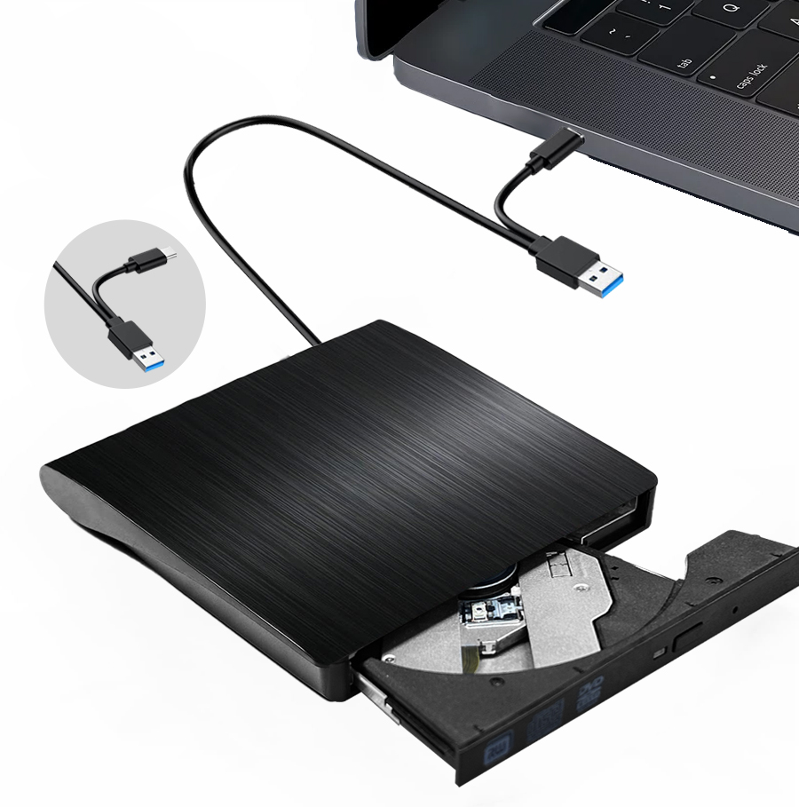 外部 DVD ドライブ USB 3.0 Type-C ポータブル プレーヤー ラップトップ PC CD DVD /-RW ROM バーナー ライター デスクトップ ラップトップ Windows 用