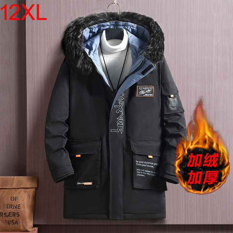 メンズパーカー冬のジャケットの男性プラスサイズ 12XL 11XL 10XL ファッション肥厚ジャケットコート上着男性ビッグサイズコートバンダナプリント