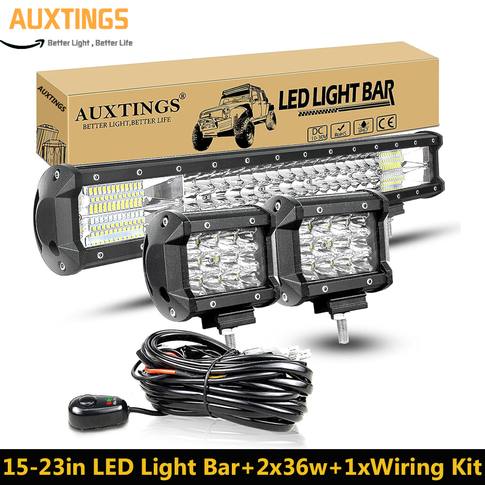 15 '' 17 ' 20 '' 23 '' 216 ワット 252 ワット 288 ワット 324 ワット LED ライトバーオフロードドライビングライト 2x36 ワットワークライトバー 12v 24v トラック ATV 4WD ワイヤー付き