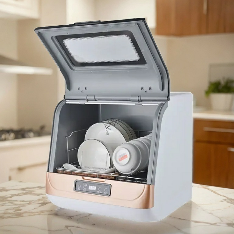 環境に優しい家庭用キッチン食器洗い機、空気乾燥機能付きポータブルカウンタートップコンパクトスマート食器洗い機