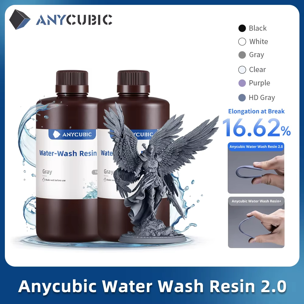 ANYCUBIC 水洗い可能 3Dプリンター用樹脂 405nm UV樹脂洗浄可能 3Dプリンター用樹脂 DLP LCD 3Dプリント材料