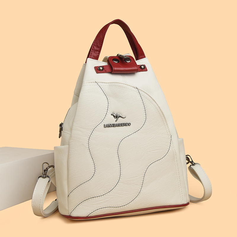 女性の革のバックパックジッパー女性チェストバッグ旅行バックパックレディースバッグパック Mochilas スクールバッグ十代の少女のための嚢 A Dos