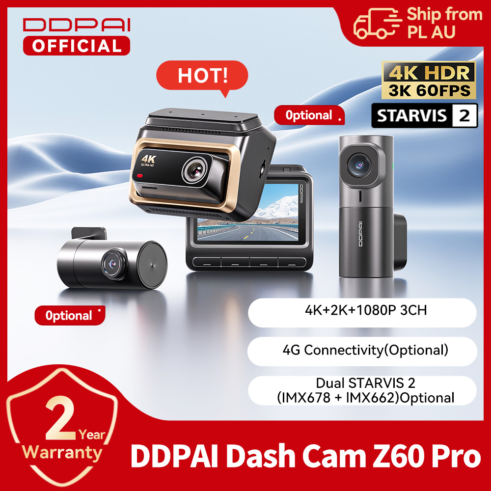 DDPAI 4K ダッシュカム Z60 Pro HDR サポートフロントおよびリアインテリアカーカメラ SONY STARVIS2 678 センサー 5GHz Wi-Fi GPS ADAS 4G 車 DVR