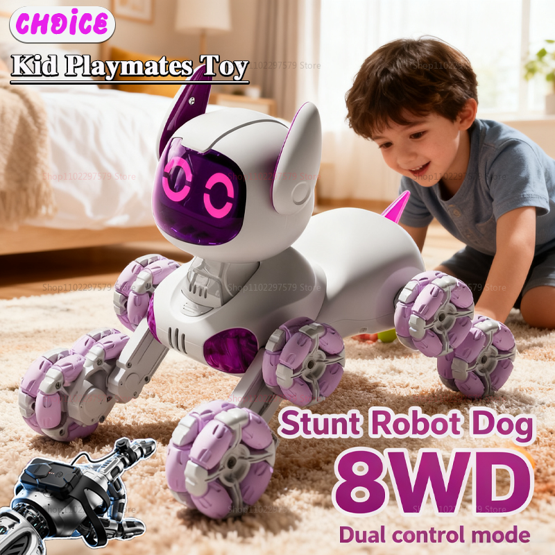 Y9 8WD RC ロボット犬のおもちゃ光とタッチ感知音楽スタントドリフト電気 2.4 グラムリモコンペットおもちゃギフト男の子女の子のため