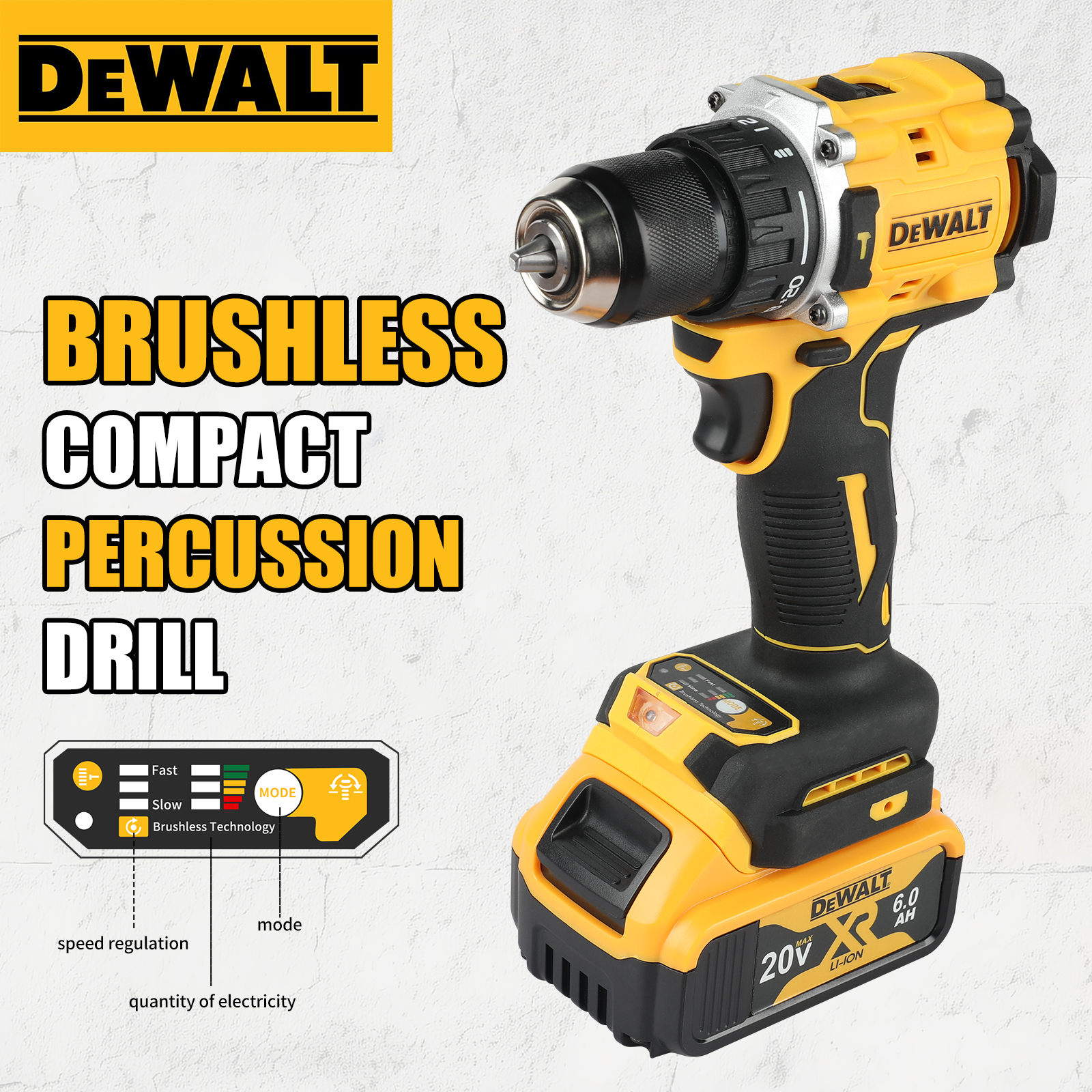 2025 Dewalt DCD805 コードレスインパクトドリルブラシレスインパクトドリル/ドライバーキットツール、車修理ツール裸ツール