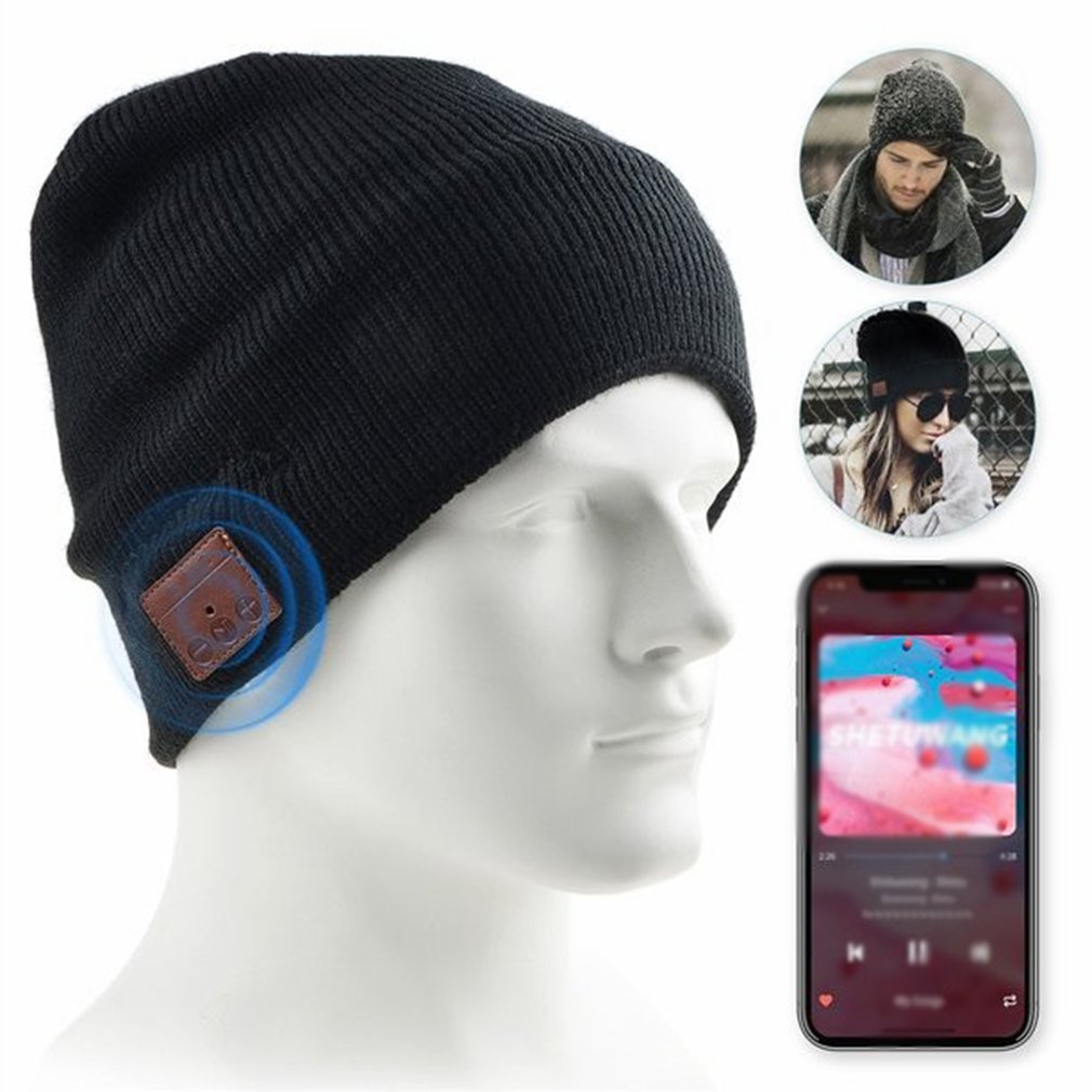 冬用 Bluetooth 5.0 ヘッドセット ヘッドバンド 2 in 1 暖かい音楽用帽子 マイク付き ハンズフリー通話 アウトドア スポーツ キャップ ドロップシッピング
