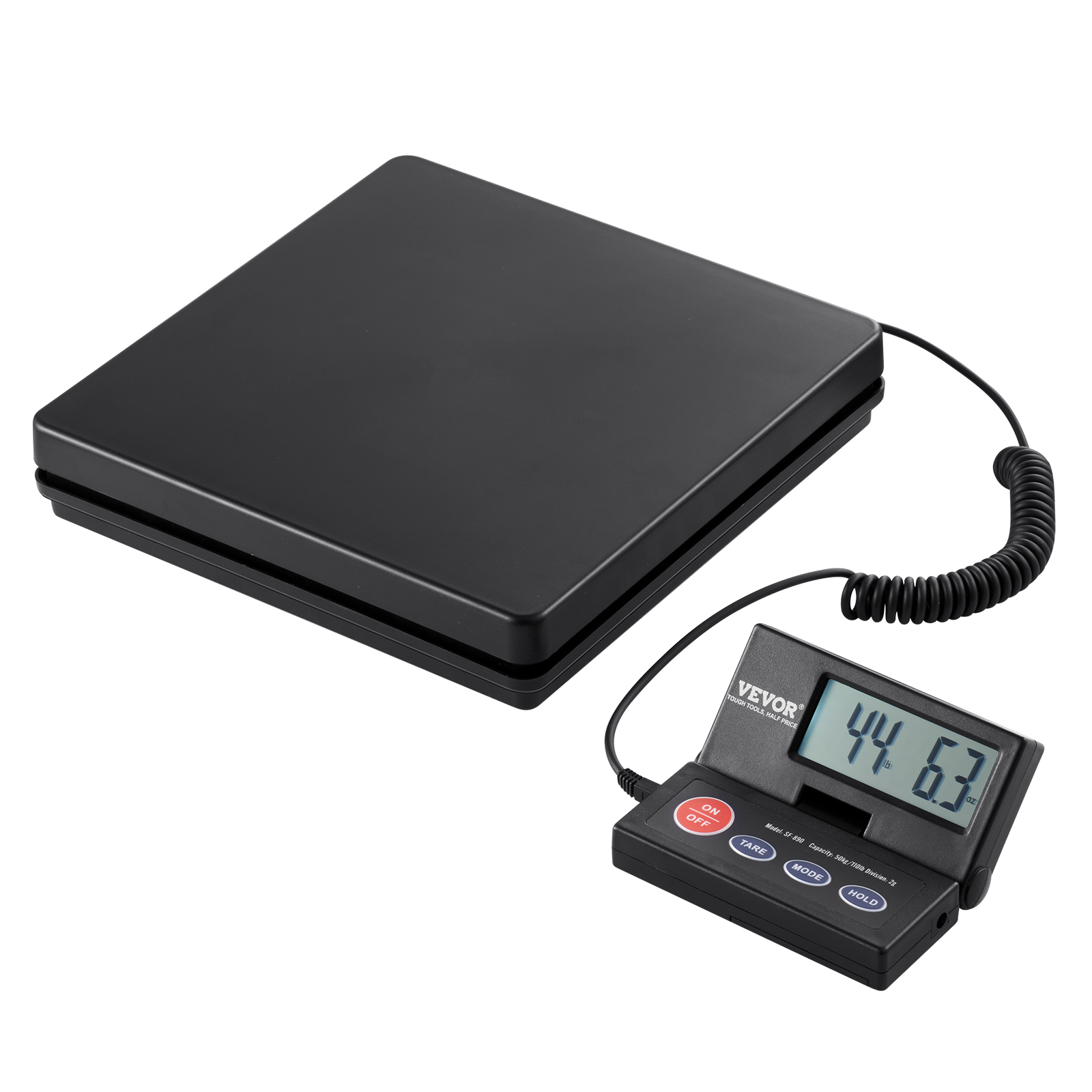 SucceBuy 110 ポンドデジタル郵便配送スケール タイマー付き 90° 折りたたみ式 LCD スクリーン AC/DC 電源付き荷物ホーム用パッケージスケール