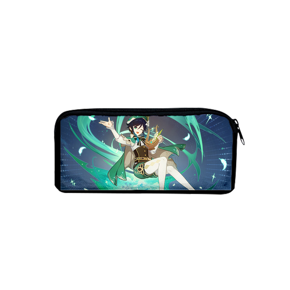 漫画若々しいペンバッグ原神 Venti 3D プリント筆箱子文具収納袋鉛筆バッグシンプルな化粧品バッグ