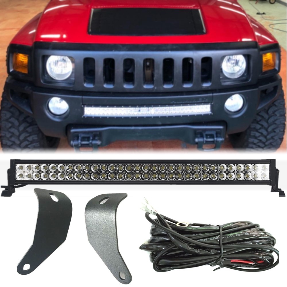 2006-2016 ハマー H3 湾曲 180 ワット 30 インチオフロード Led ワークライトバー下部隠しバンパーグリル取付ブラケット