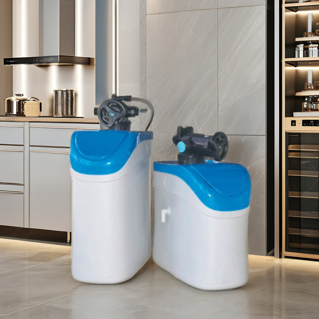シャワーと洗濯用浄水器 軟水器システム ホームキャビネットの下