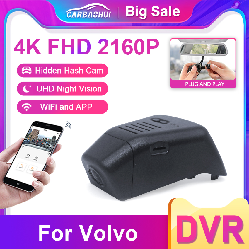 HD 4K 2160P ダッシュカムカメラ車 DVR ビデオレコーダーボルボ XC40 XC60 XC70 XC90 V40 V60 V90 S60 S90 S80 S80L C40 ポールスター 2