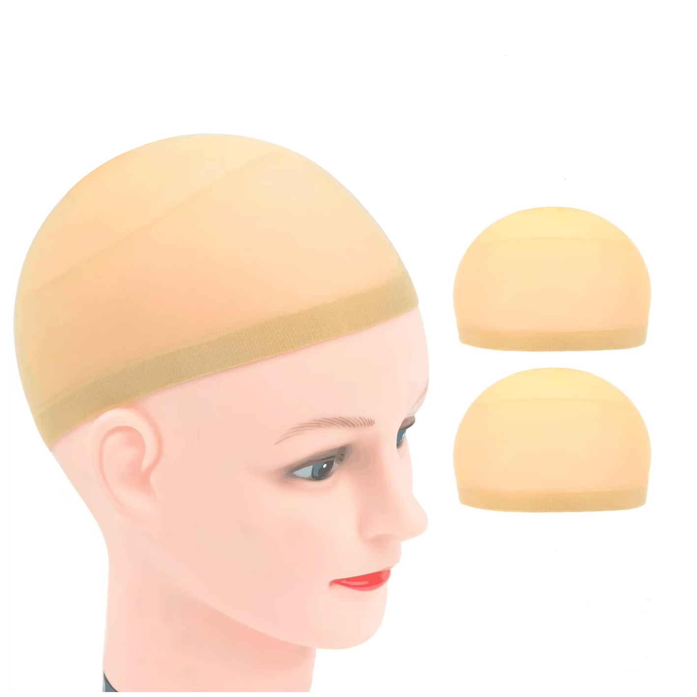 24 個ウィッグキャップヘアネット目に見えないストッキングメッシュキャップベージュ/ブラック織りヘアネットかつらライナーヘアネット毎日かつら着用