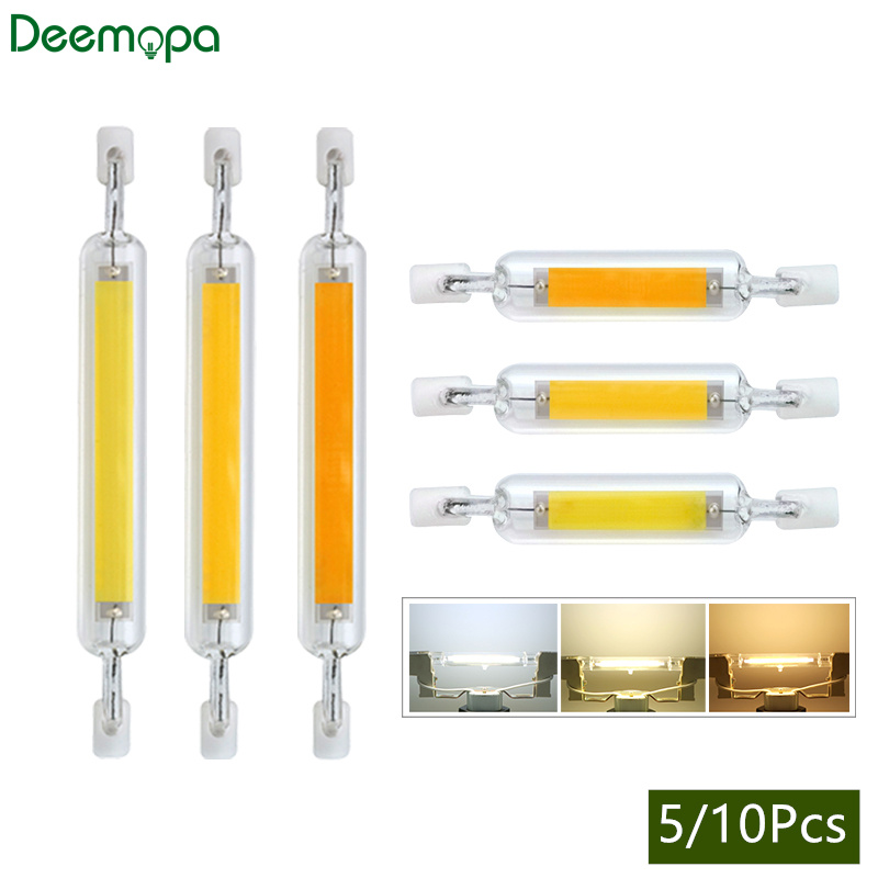 5/10 個高輝度 LED R7s COB ガラス管 AC 110V 220V 5W 10W 20W 78 ミリメートル 118 ミリメートルトウモロコシ電球 J78 J118 ホーム交換ハロゲンランプ