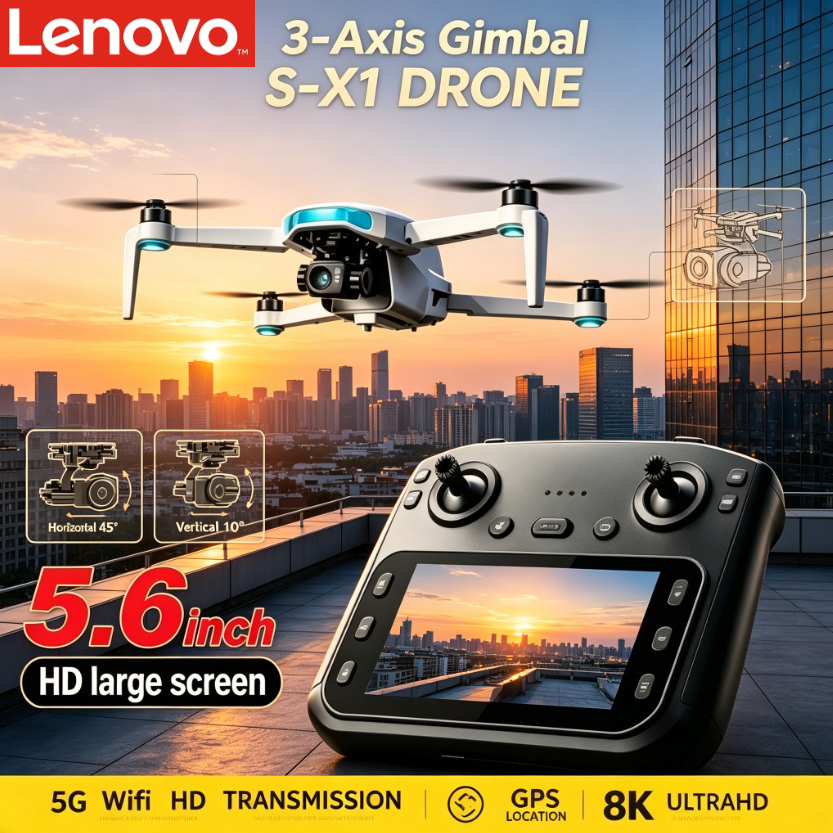 Lenovo S-X1 GPS 8K 3 軸ジンバル折りたたみ式 FPV ドローン ブラシレス障害物回避空中クアッドコプター