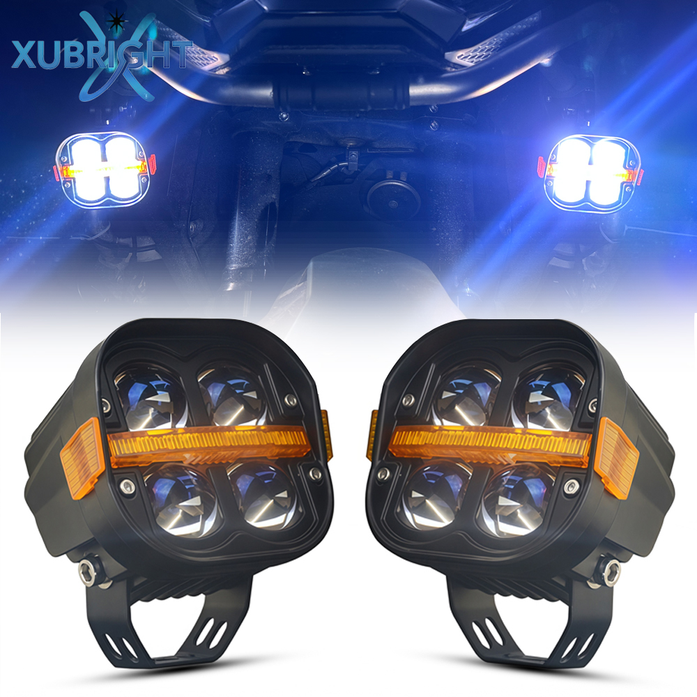 4 "LED ワークライトスポットライトフォグライトドライビングランプデュアルカラー DRL BMW R1200GS R1250GS F800 F850 F900 オートバイ SUV ATV UTV