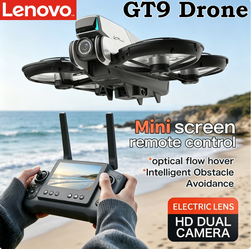 Lenovo GT9 ドローン GPS 折りたたみ式クアッドコプター ディスプレイ デュアル レンズ 2.4G WiFi オプティカル フロー ポジショニング 強力なブラシレス モーター HD 航空