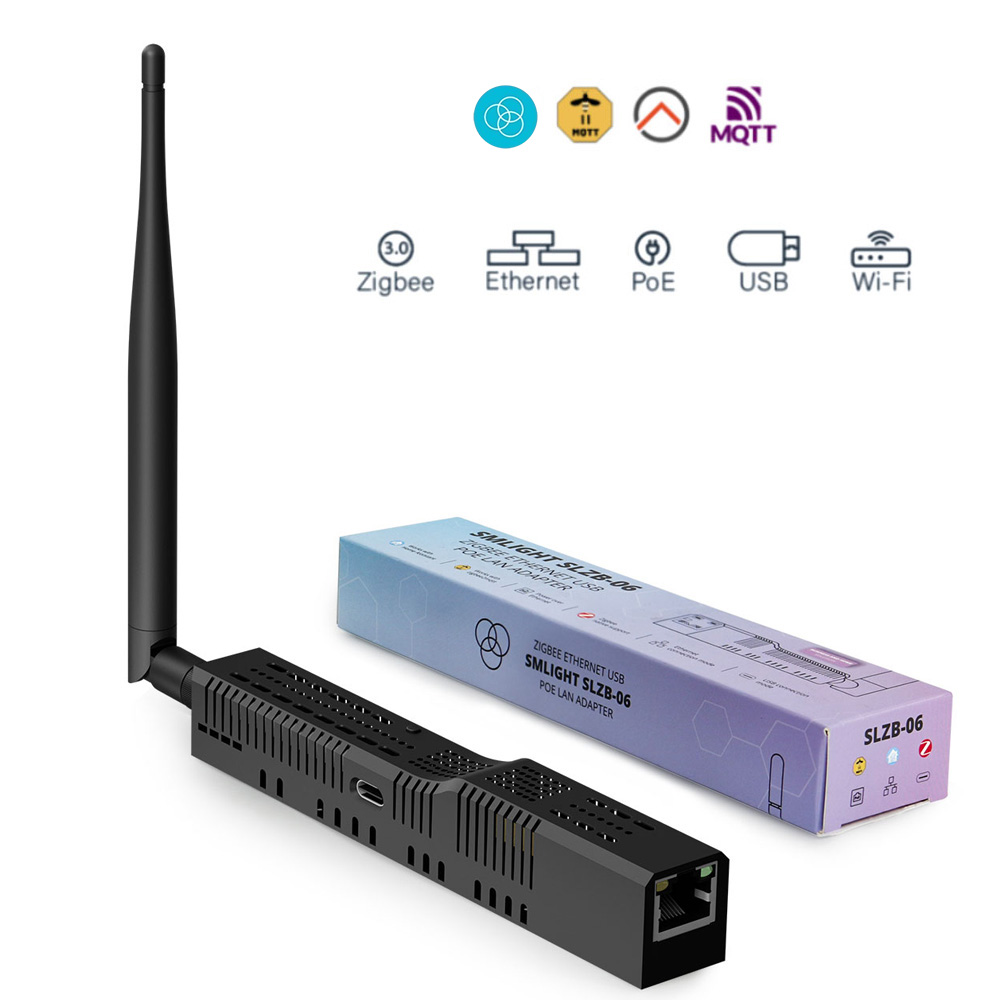 SMLIGHT SLZB-06/M/P7 3.0 Zigbee to Ethernet、USB、PoE 付き WiFi ゲートウェイ コーディネーター、Zigbee2MQTT、ホーム アシスタント、ZHA で動作