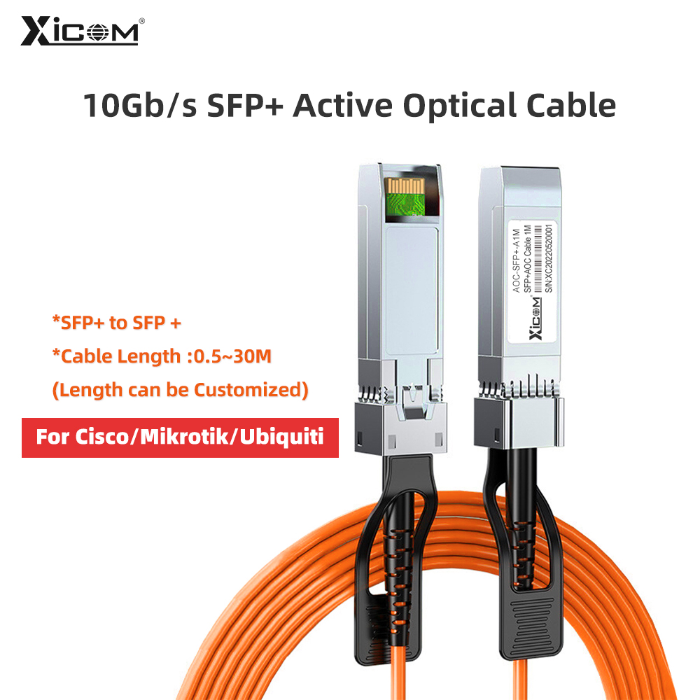 10G SFP から SFP AOC OM2 3M/5M/7M LSZH 10GBASE アクティブ光 SFP ケーブル (AOC) Cisco、MikroTik、Ubiquiti... などスイッチ光ファイバー用
