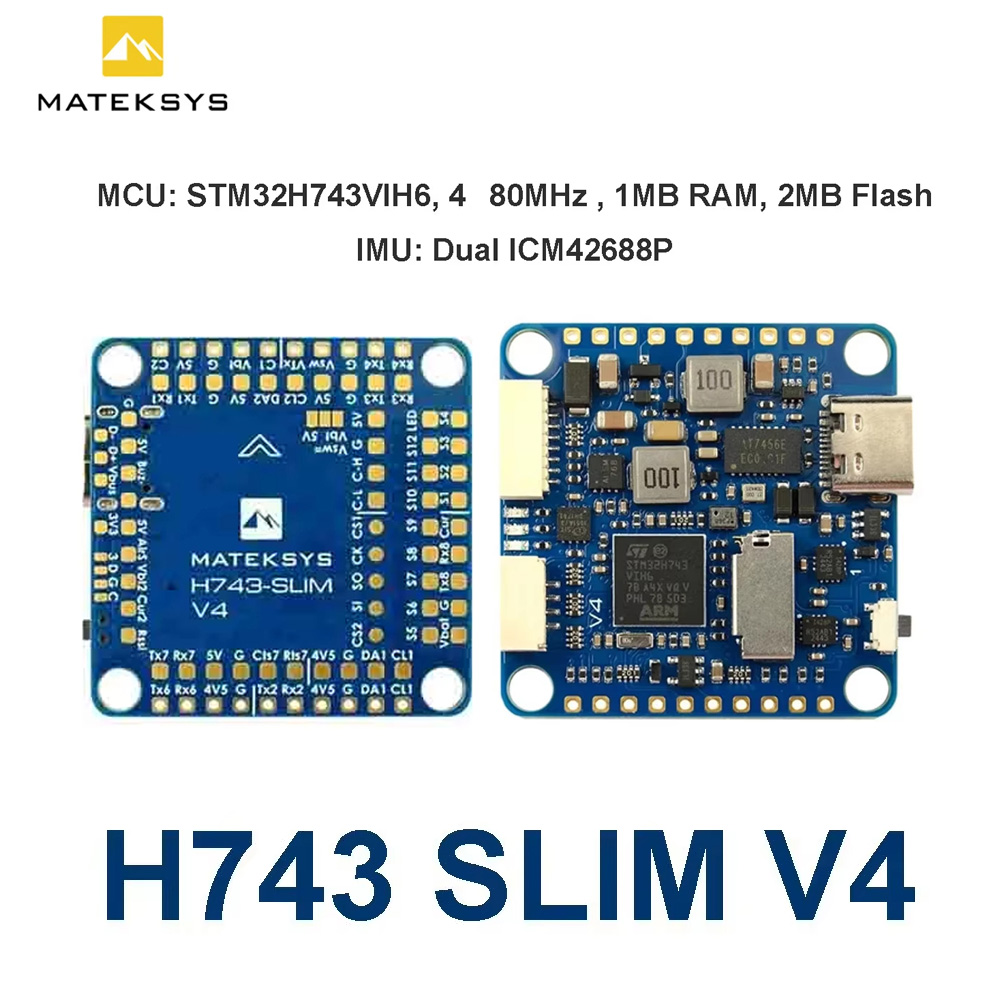 MATEK Mateksys H743-SLIM V4 フライト コントローラー STM32H743VIH6 デュアル ICM42688P 内蔵 OSD MicroSD FPV レーシング フリースタイル ドローン用