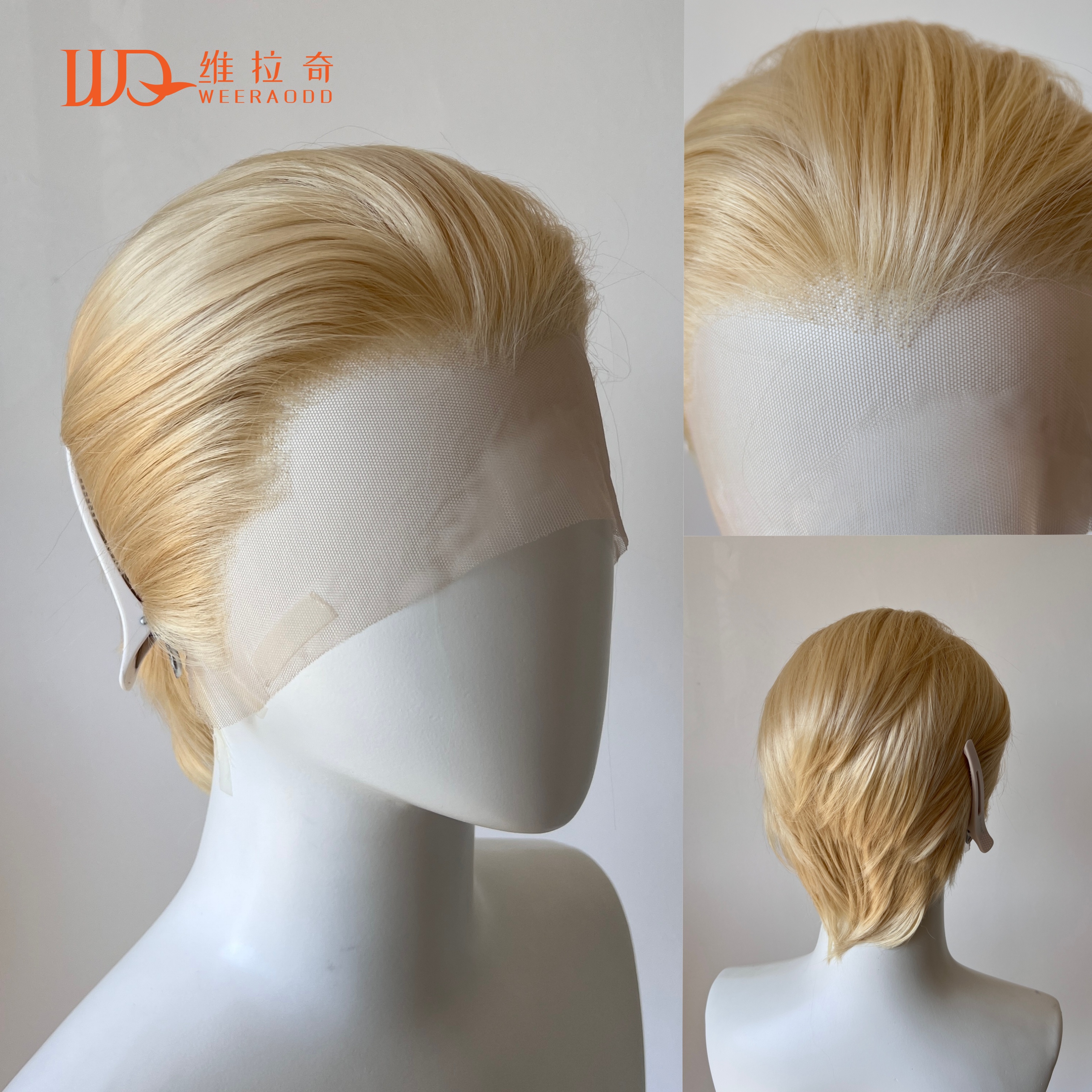 8 インチ ライト ブロンド ボブ ウィッグ 13*4 ショートウィッグ 高品質合成耐熱 男性用 日常コスプレ用ウィッグ