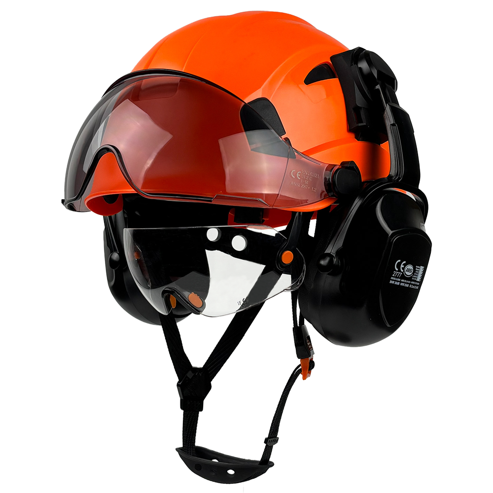 ANSI CE ヘビーデューティ安全ヘルメット耐衝撃ゴーグルイヤーマフコンボ換気現場建設ヘルメット頭部保護
