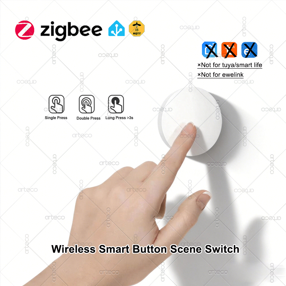 ZigBee ワイヤレス シーン スイッチ プッシュ ボタン コントローラー、Z2MQTT と互換性、Zigbee デバイス用のバッテリー駆動の自動化シナリオ