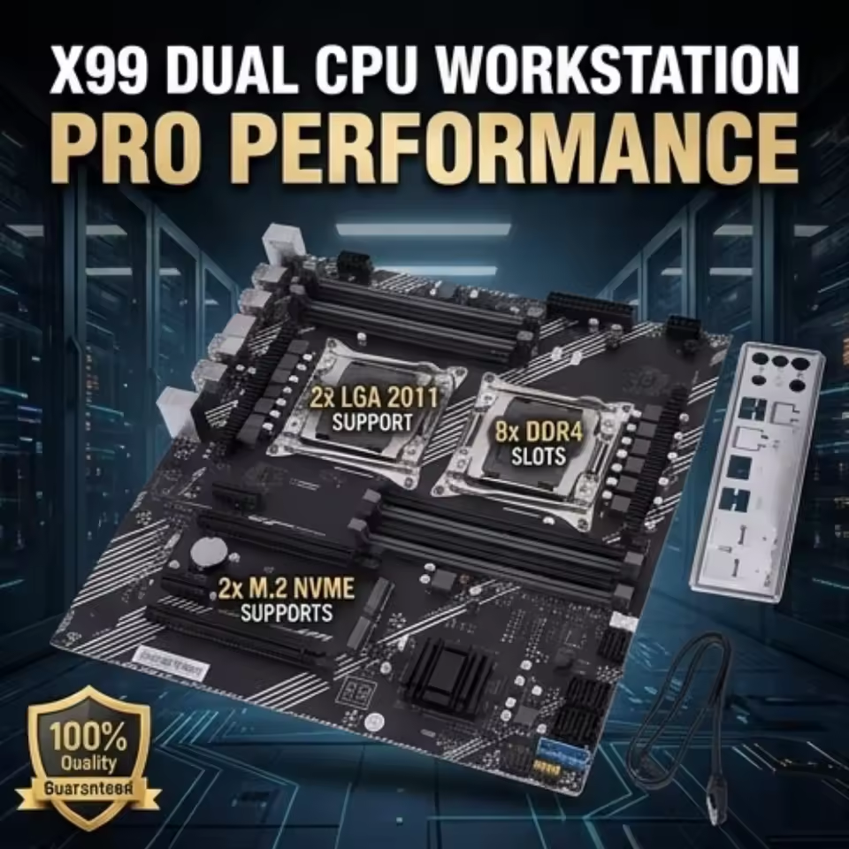 X99 MD8 マザーボードデュアル CPU E-ATX サポート Xeon LGA 2011-3 プロセッサ 8 DDR4 スロット USB3.0 SATA3 2 * PCIE16 X3.0 NVME M.2 マザーボード