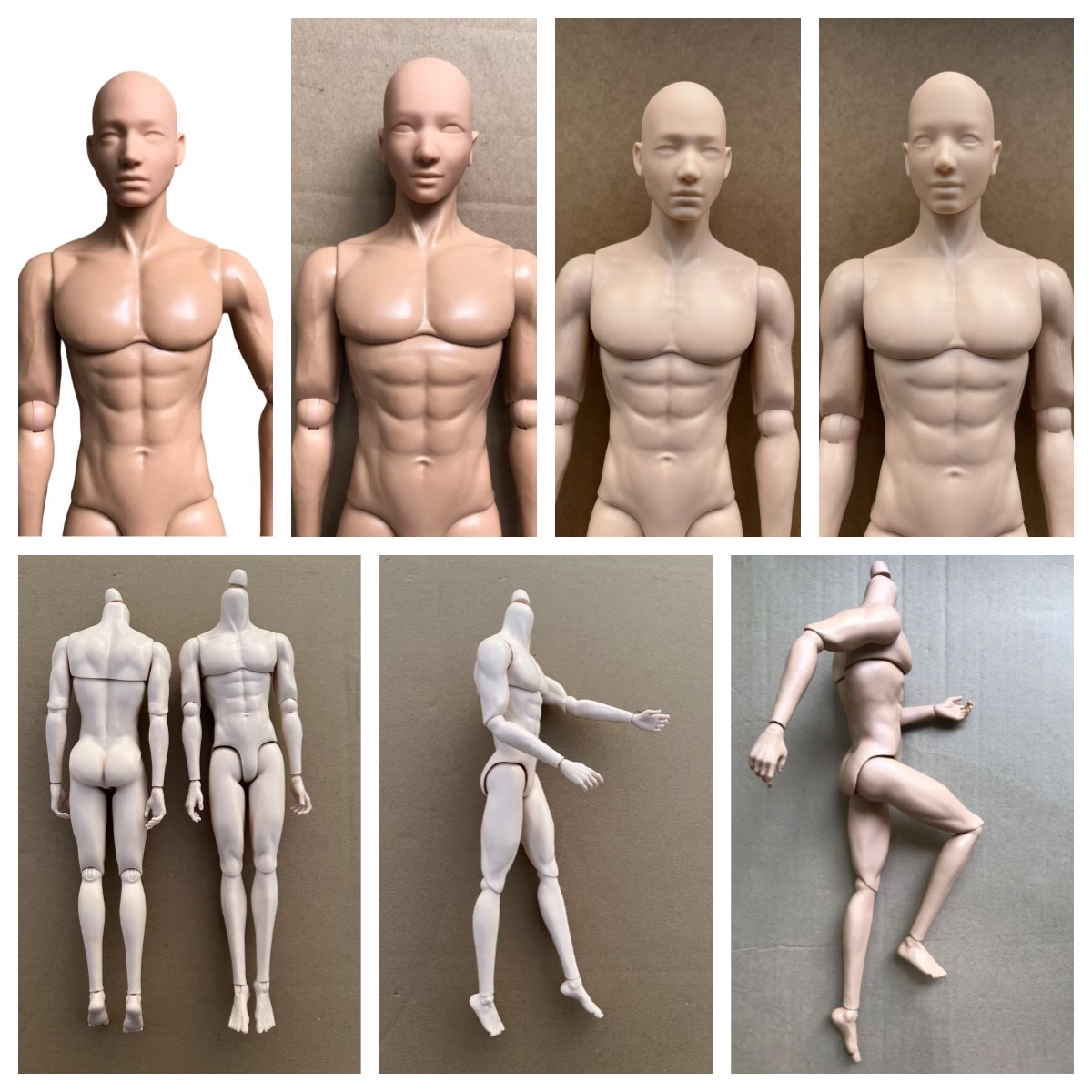 MENGF 男性人形ボディベージュ色男性フィギュア多関節可動人形ボディおもちゃヘッドコレクション人形玩具部品
