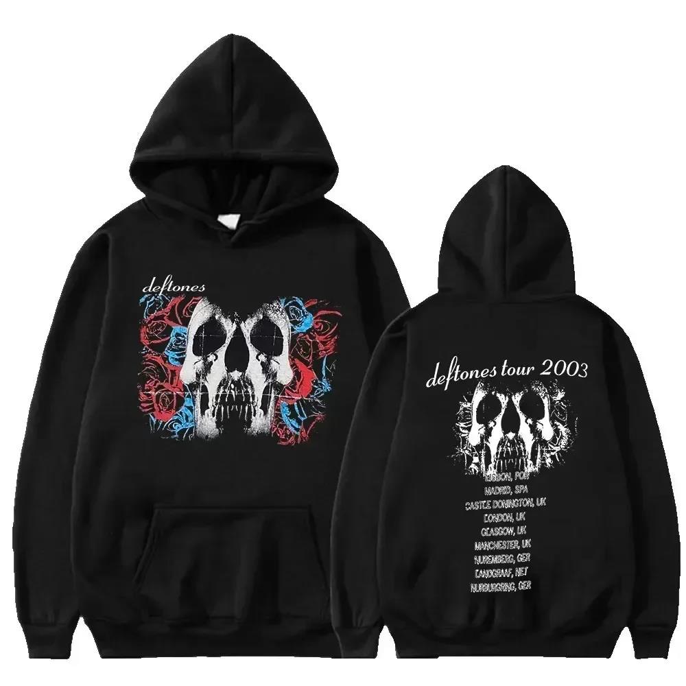 新しい deftones ファッション流行プリントフード付き男性女性プラスサイズパーカーレトロパンクスウェットシャツユニセックス人格ストリート