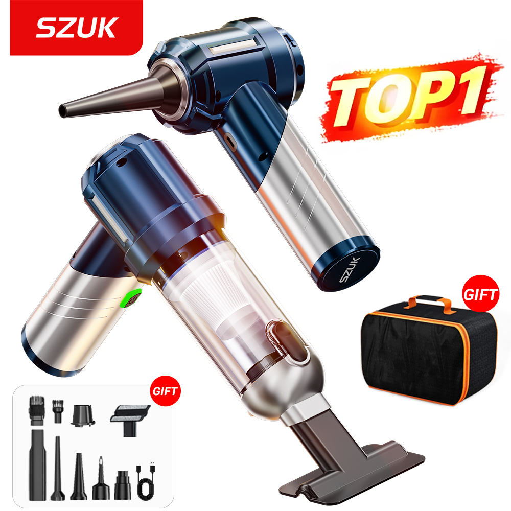 SZUK ワイヤレス車の掃除機 18000PA 折りたたみ式ハンドヘルド洗浄機高強力ポータブルミニ掃除機車用
