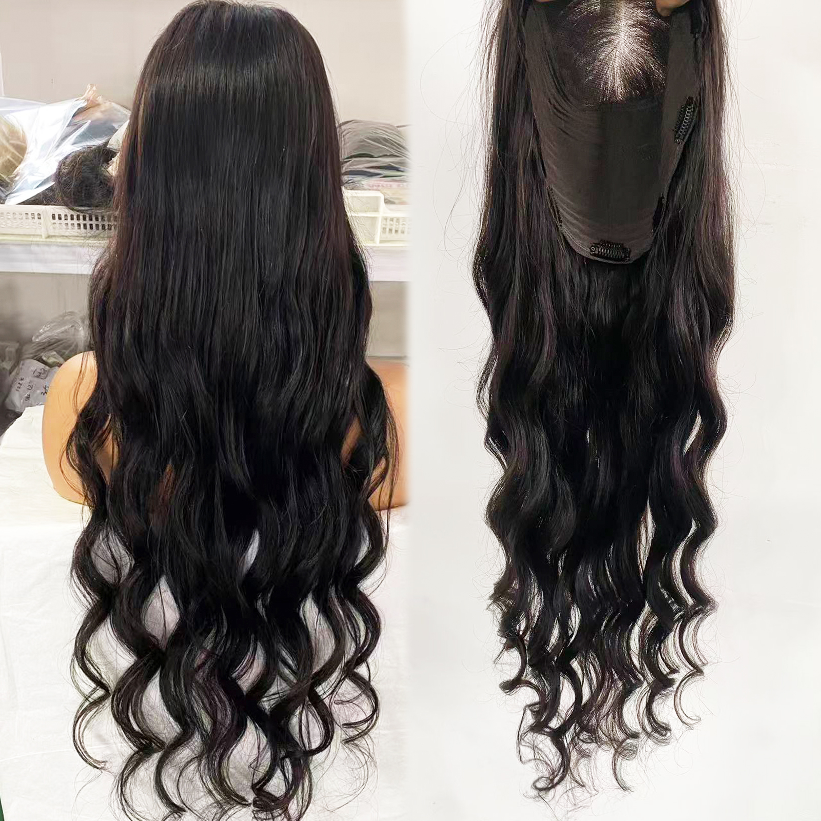 実体波人毛かつら女性のための目に見えない HD レーストップレミーヘアトッパー 30 インチヘアピース漂白ノットナチュラルヘアライン