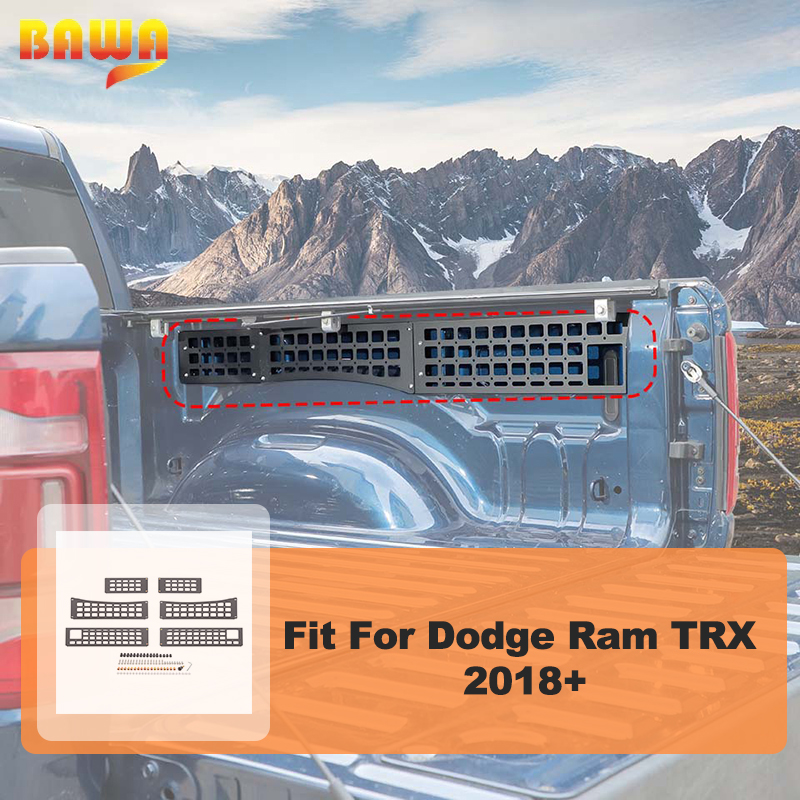 BAWA 車のテールゲート拡張ラックメッシュパネルラックダッジラム TRX 2018 2019 2020 2021 2022 2023 2024 2025 アクセサリー