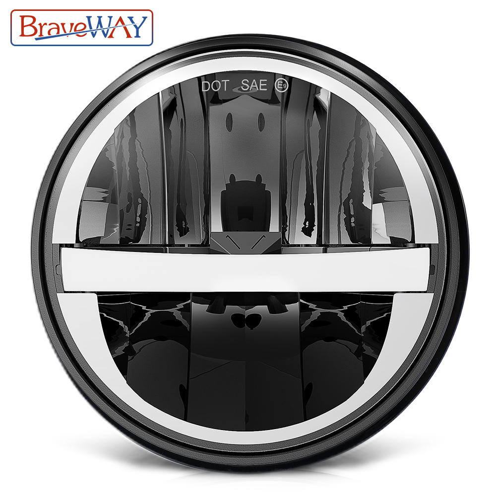 BraveWAY 5.75 インチ LED オートバイヘッドライトオートバイ、 5-3/4 ランプハーレースポーツスターロードスターグライドダイナホンダ用ヤマハ