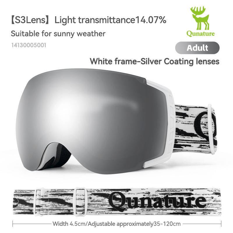 Qunature スノーボード ゴーグル スキー メガネ カスタム ロゴ アンチフォグ スノー ゴーグル 交換可能なアンチ スクラッチ レンズ スキー ゴーグル