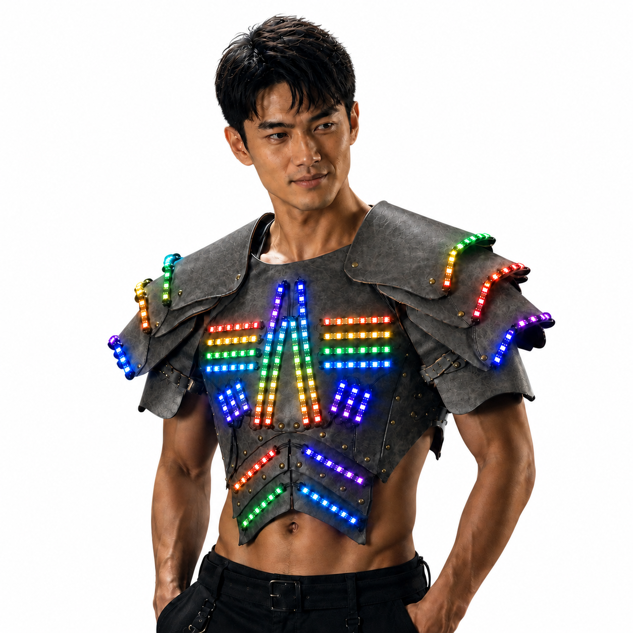 サイバー LED グロー アーマー ケープ – イルミネーション コスプレ