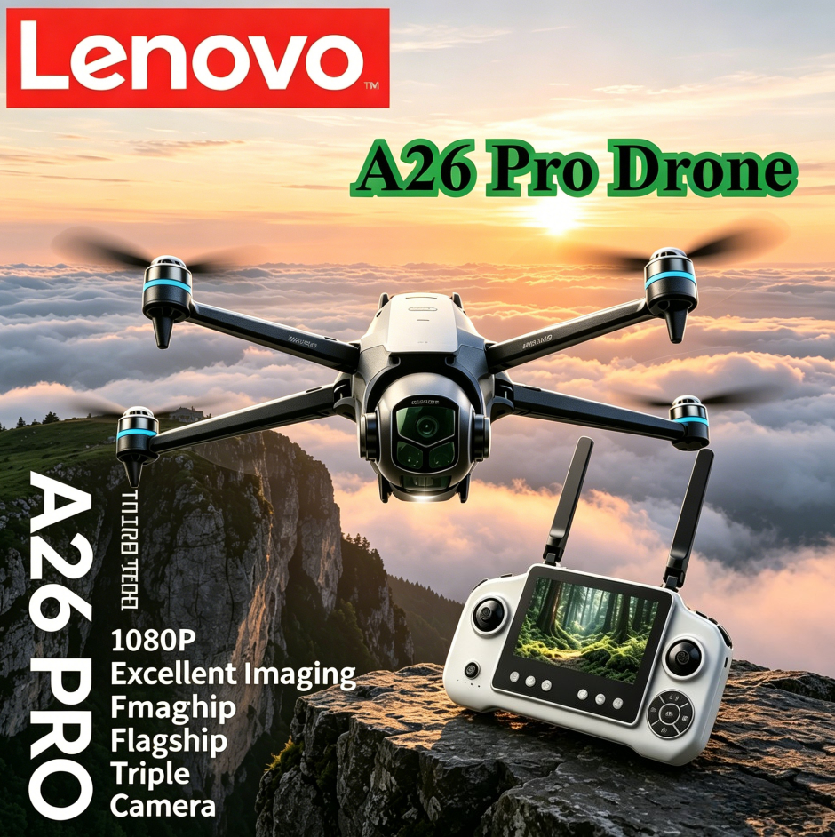 レノボ A26 プロドローン 4K HD 8K トリプルカメラ FPV ブラシレスモーター障害物回避折りたたみ式 RC クアッドコプタープロフェッショナル航空