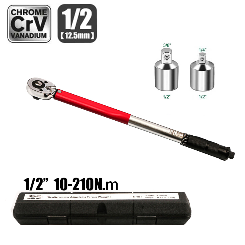 10-210N.m トルクレンチ 1/2 "正確な可逆ラチェットトルクキープロフェッショナル自転車オートバイ車自動車ツール