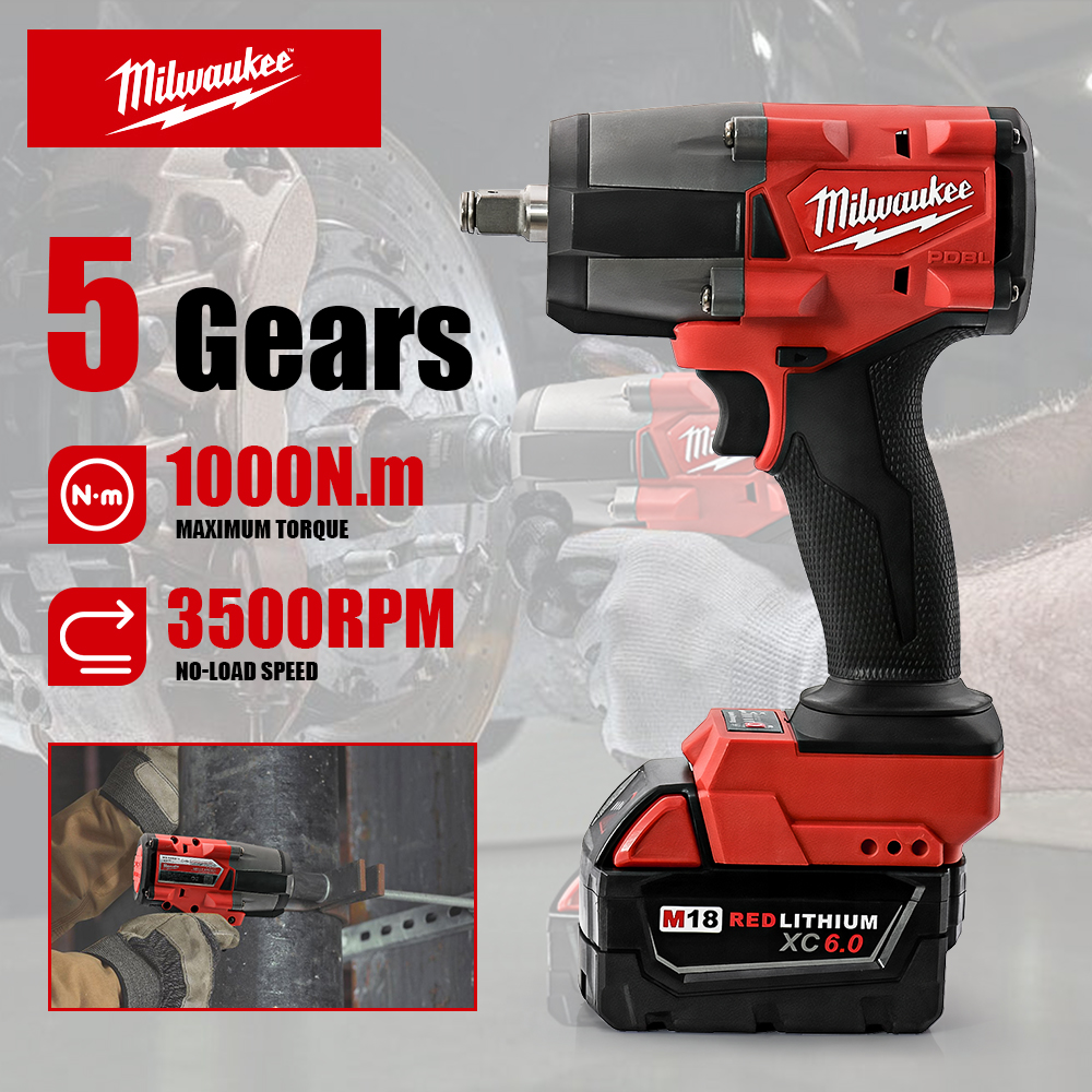 ミルウォーキー M18 PDBL™ 1/2 "制御ミッドトルクインパクトレンチピンデテント車トラック修理建設ツール