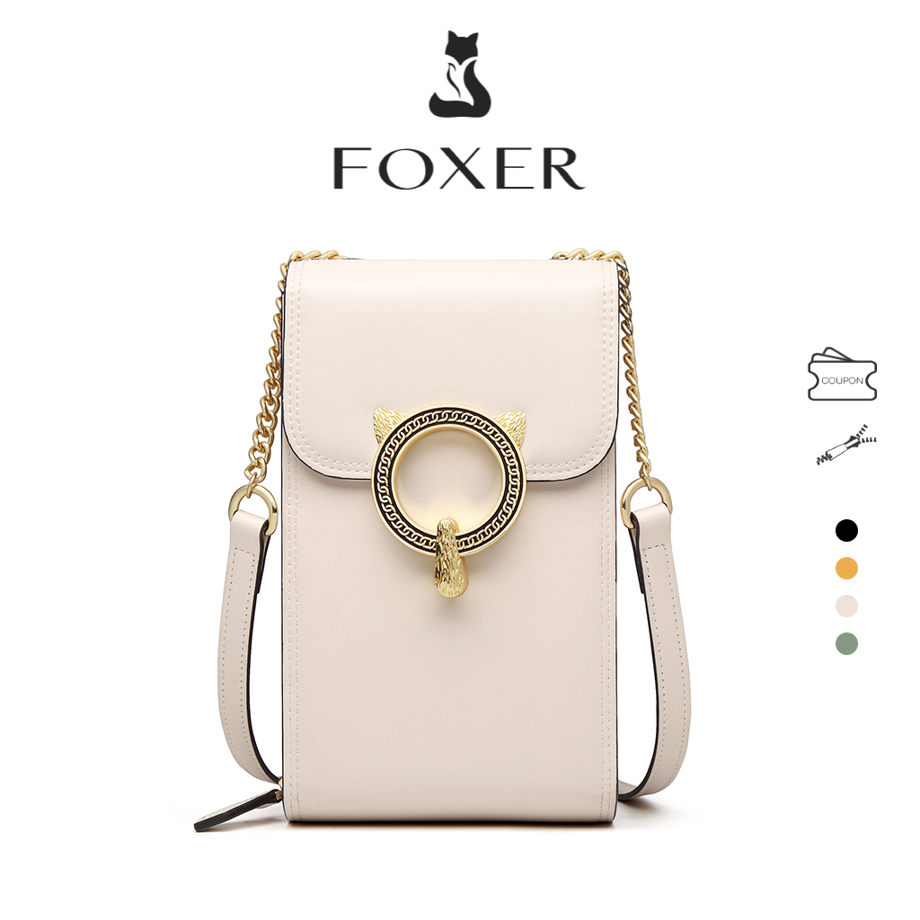 Foxer ファッションスプリットレザー携帯電話バッグ女性のショルダーバッグライト高級女性クロスボディバッグミニ電話トラベルバッグ女の子のための
