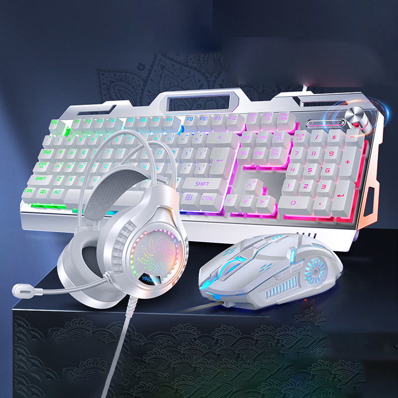 3 In1 RGB ゲーマーキーボードゲームキーボードとマウスヘッドフォンゲーマーキットバックライト付き USB 有線コンピュータ KeyboardFor Pc ラップトップ Teclado