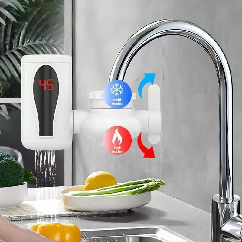 3000 ワットインスタント給湯器蛇口電気タンクレスキッチン用高速加熱タップ温度表示付き